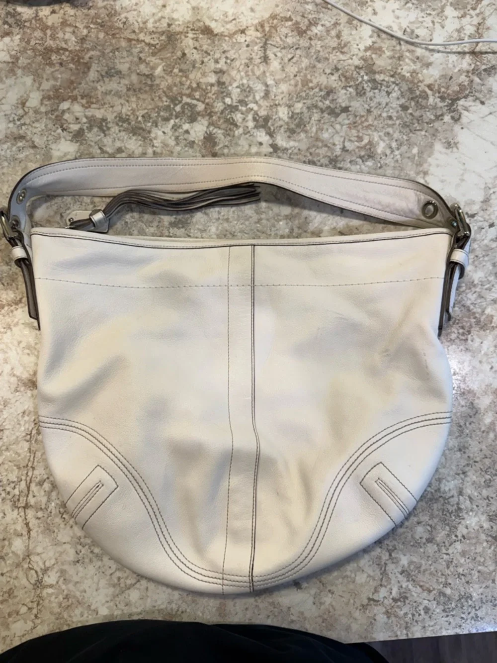 Coach White Leather Hobo Bag - Women's Shoulder Purse